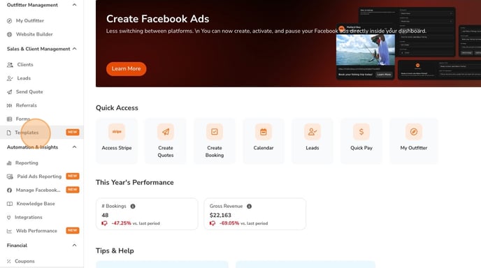 Create and Edit a New SMS Template - Step 1