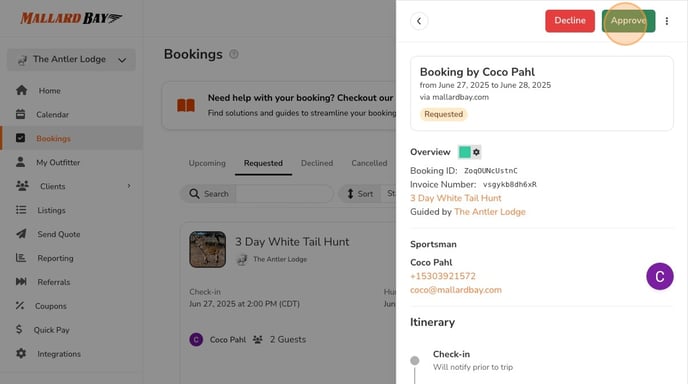 How To Approve And Edit Trip Bookings - Step 4